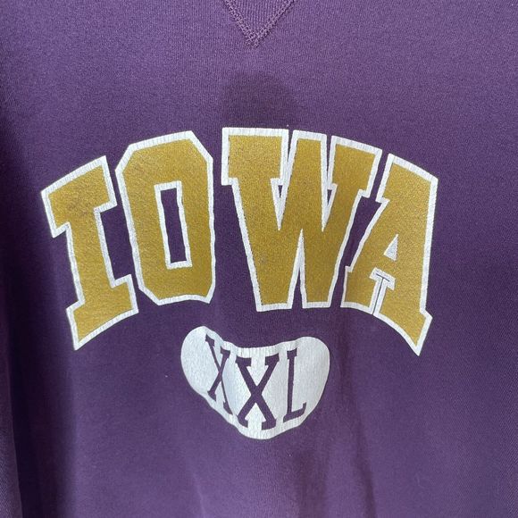 Vintage Iowa Hawkeyes Crewneck Sweatshirt, 2XL, Russell Athletic, Purple USA - Picture 2 of 13